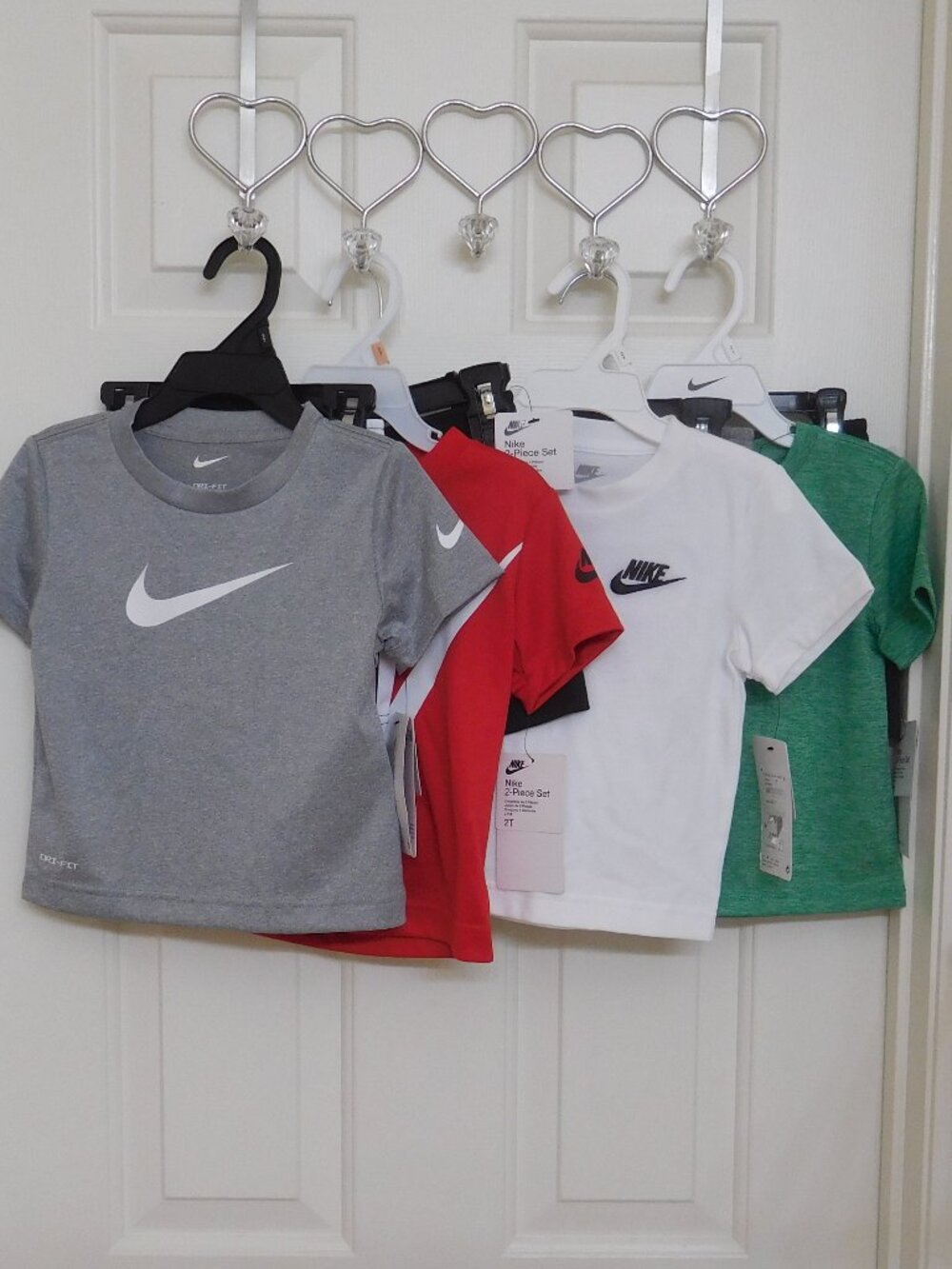 NWT 4 Nike 2pc Shirt & Shorts Sets White Green Red Bundle sz 2t
